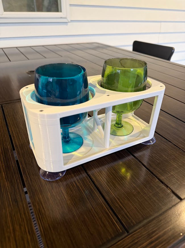 2-Cup Boat Drink Holder, Suction Cup Beverage Organizer for Marine, Beach, Poolside
