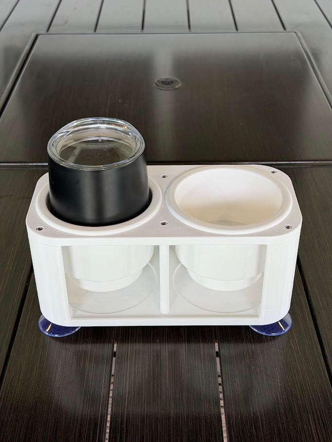 Boat Cup Holder with Inserts, 2-Cup Marine Drink Holder, Suction Mount