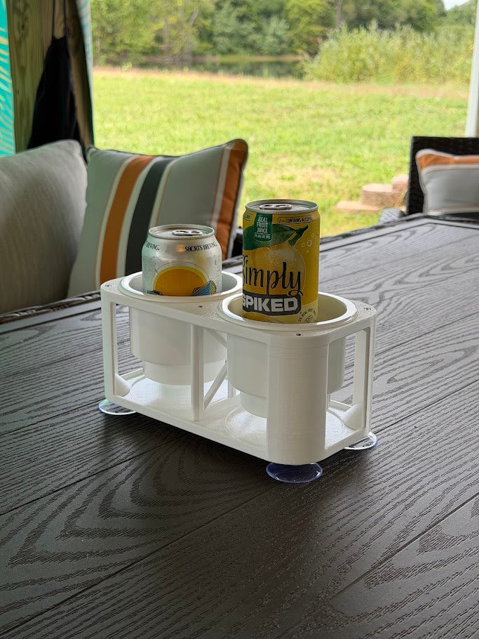Boat Cup Holder with Inserts, 2-Cup Marine Drink Holder, Suction Mount