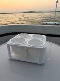 4-Cup Boat Drink Holder with Inserts, Suction Cup Adapter for Pontoon, Beach, Poolside