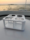 4-Cup Boat Drink Holder, Suction Cup Beverage Organizer for Marine, Beach, Poolside