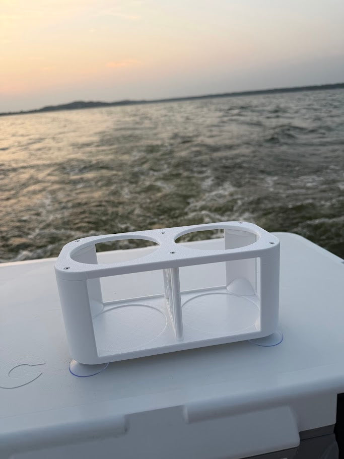 2-Cup Boat Drink Holder, Suction Cup Beverage Organizer for Marine, Beach, Poolside