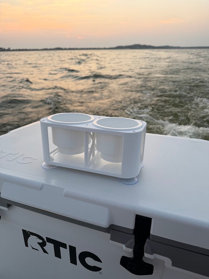 Boat Cup Holder with Inserts, 2-Cup Marine Drink Holder, Suction Mount