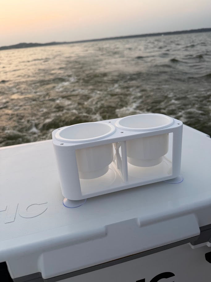 Boat Cup Holder with Inserts, 2-Cup Marine Drink Holder, Suction Mount