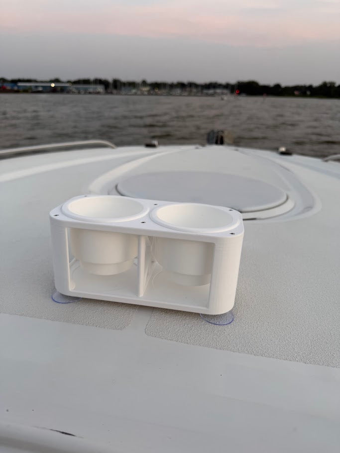 Boat Cup Holder with Inserts, 2-Cup Marine Drink Holder, Suction Mount