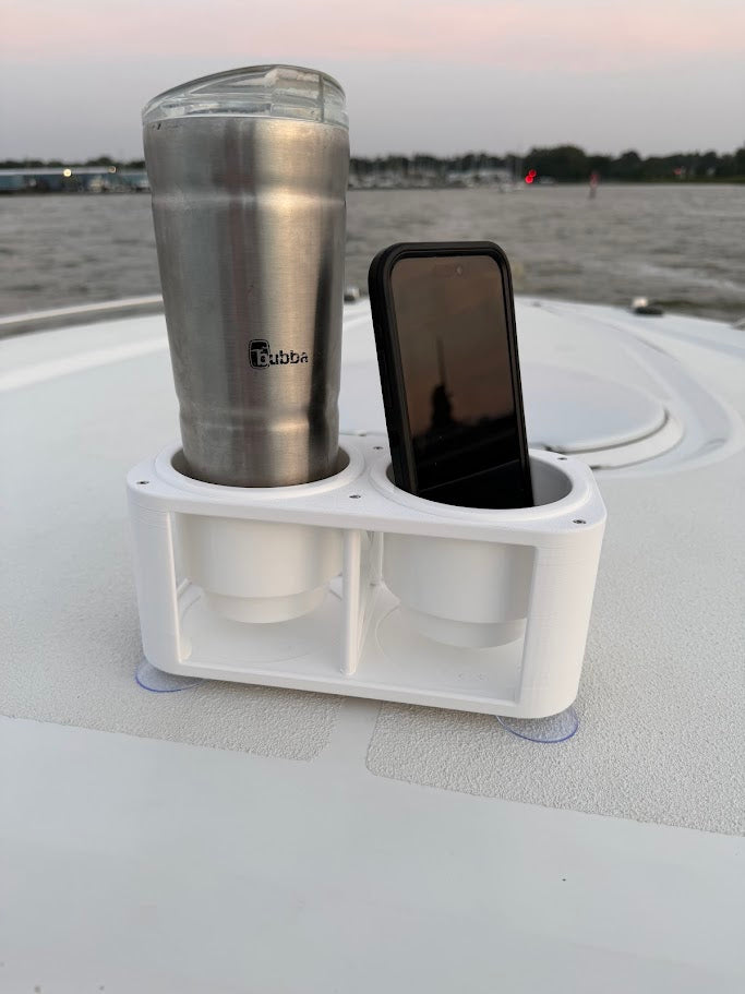 Boat Cup Holder with Inserts, 2-Cup Marine Drink Holder, Suction Mount